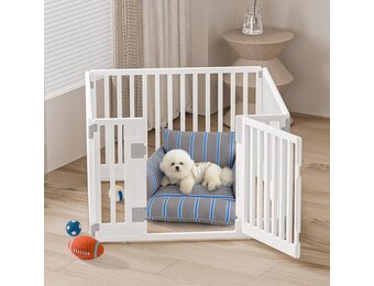 Opvouwbaar Hondenloophok HDPE Wit 89x89 cm - 34% Korting!