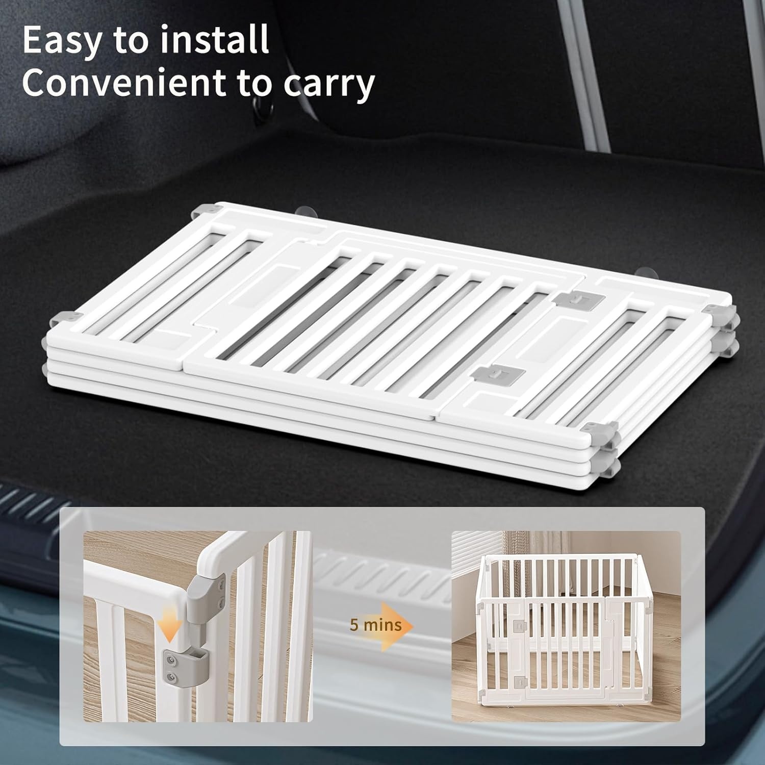 Opvouwbaar Hondenloophok HDPE Wit 89x89 cm - 34% Korting!