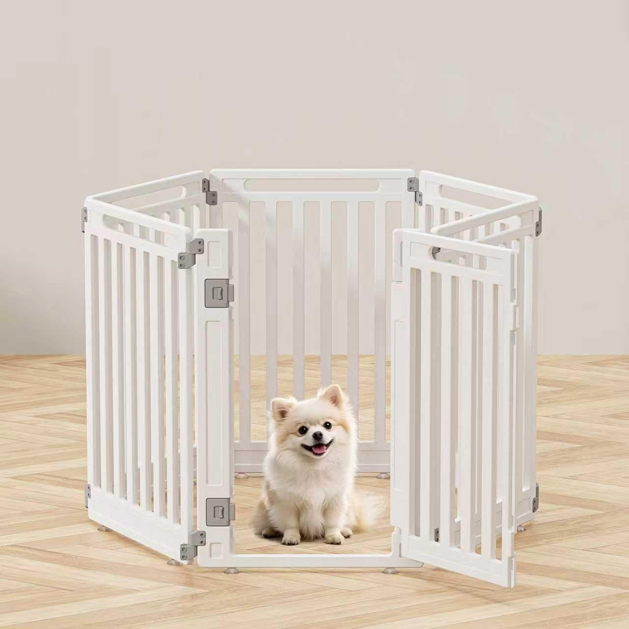 Opvouwbaar Hondenloophok HDPE Wit 89x89 cm - 34% Korting!