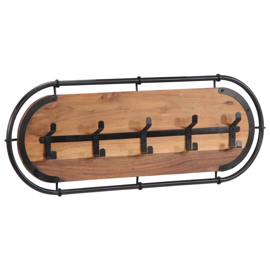 Acaciahouten Wandkapstok met 5 Haken - 63% Korting!