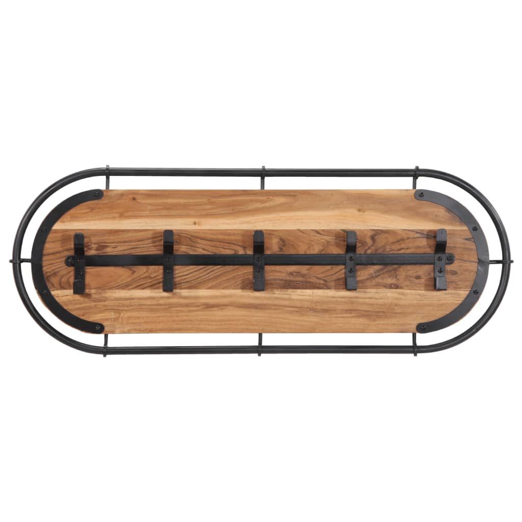Acaciahouten Wandkapstok met 5 Haken - 63% Korting!