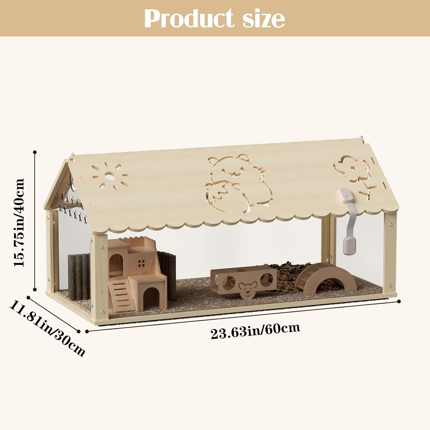 Houten Hamsterkooi 60x40x40cm (34% Korting)