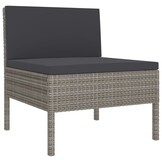 VidaXL Loungeset Poly Rattan Grijs (41% Korting)