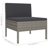VidaXL Loungeset Poly Rattan Grijs (41% Korting)