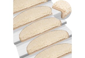 10x Crèmekleurige Trapmatten 65x21 cm - 60% Korting