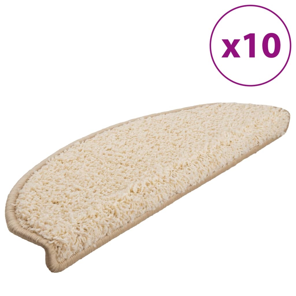 10x Crèmekleurige Trapmatten 65x21 cm - 60% Korting