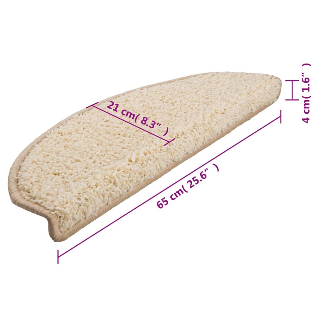 10x Crèmekleurige Trapmatten 65x21 cm - 60% Korting