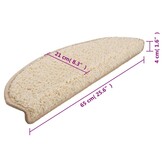 10x Crèmekleurige Trapmatten 65x21 cm - 60% Korting
