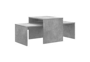 VidaXL Salontafelset Betongrijs 75% Korting | Bewwerkt Hout