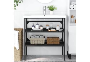 VidaXL Wastafelframe Zwart IJzer 79x38x83cm (65% Korting)