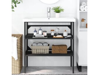 VidaXL Wastafelframe Zwart IJzer 79x38x83cm (65% Korting)