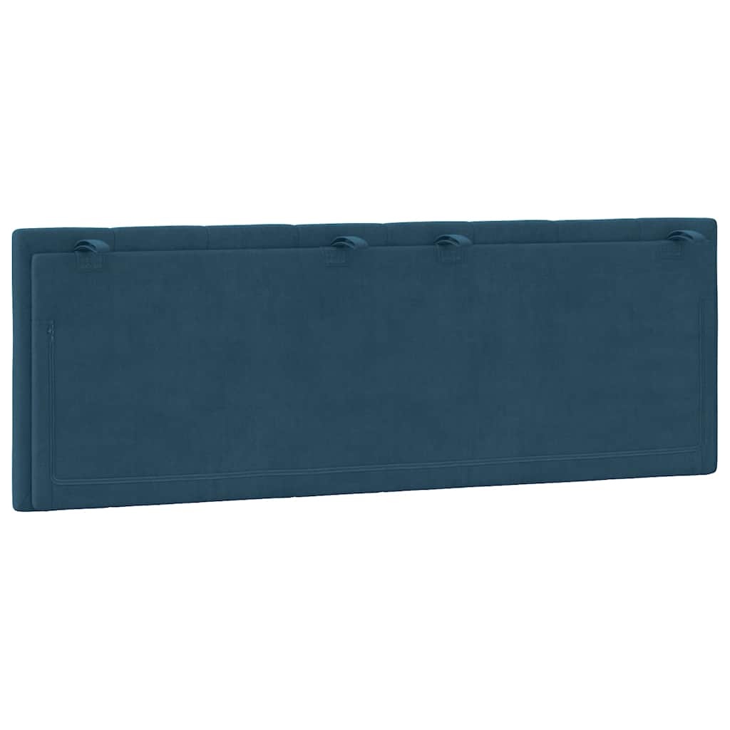 Hoofdbordkussen Hanko 140cm Blauw Fluweel (67% Korting)