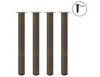 vidaXL Salontafelpoten Staal Naturel 100-102cm (4 stuks) - 64% Korting