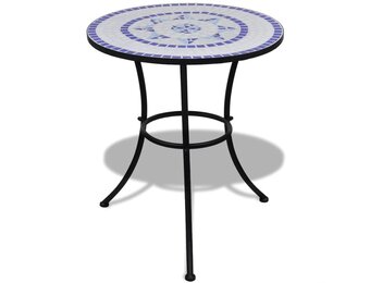vidaXL Mozaïek Bistrotafel (Blauw/Wit) - 54% Korting