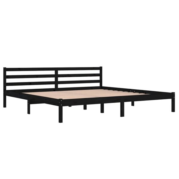 vidaXL Bedframe Grenenhout Zwart 200x200cm - 58% Korting!