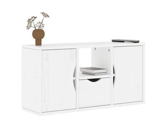 vidaXL TV-meubel Grenenhout Wit ODDA - 79x24x40cm - 71% Korting