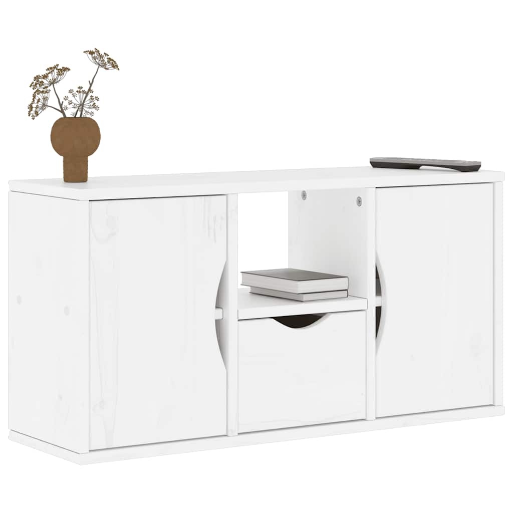 vidaXL TV-meubel Grenenhout Wit ODDA - 79x24x40cm - 71% Korting