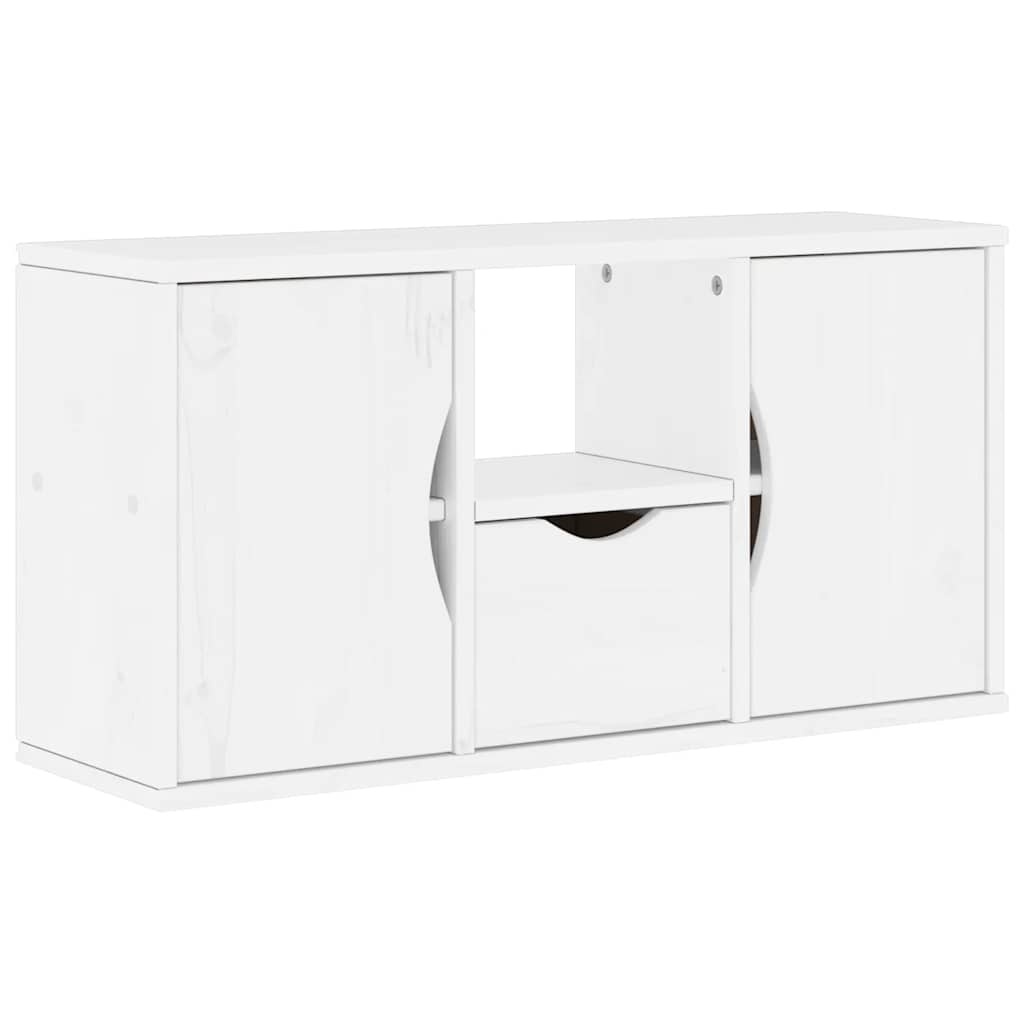 vidaXL TV-meubel Grenenhout Wit ODDA - 79x24x40cm - 71% Korting