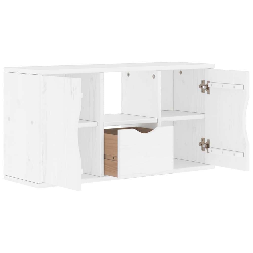 vidaXL TV-meubel Grenenhout Wit ODDA - 79x24x40cm - 71% Korting