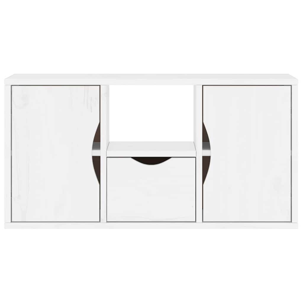vidaXL TV-meubel Grenenhout Wit ODDA - 79x24x40cm - 71% Korting