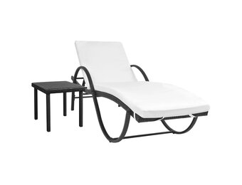 VidaXL Ligbed Set Poly Rattan Zwart - 35% Korting!