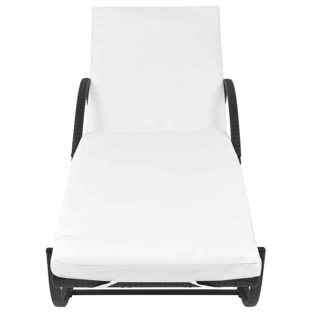 VidaXL Ligbed Set Poly Rattan Zwart - 35% Korting!