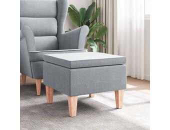 vidaXL Kruk Lichtgrijs Stoffen met Houten Poten - 60% Korting