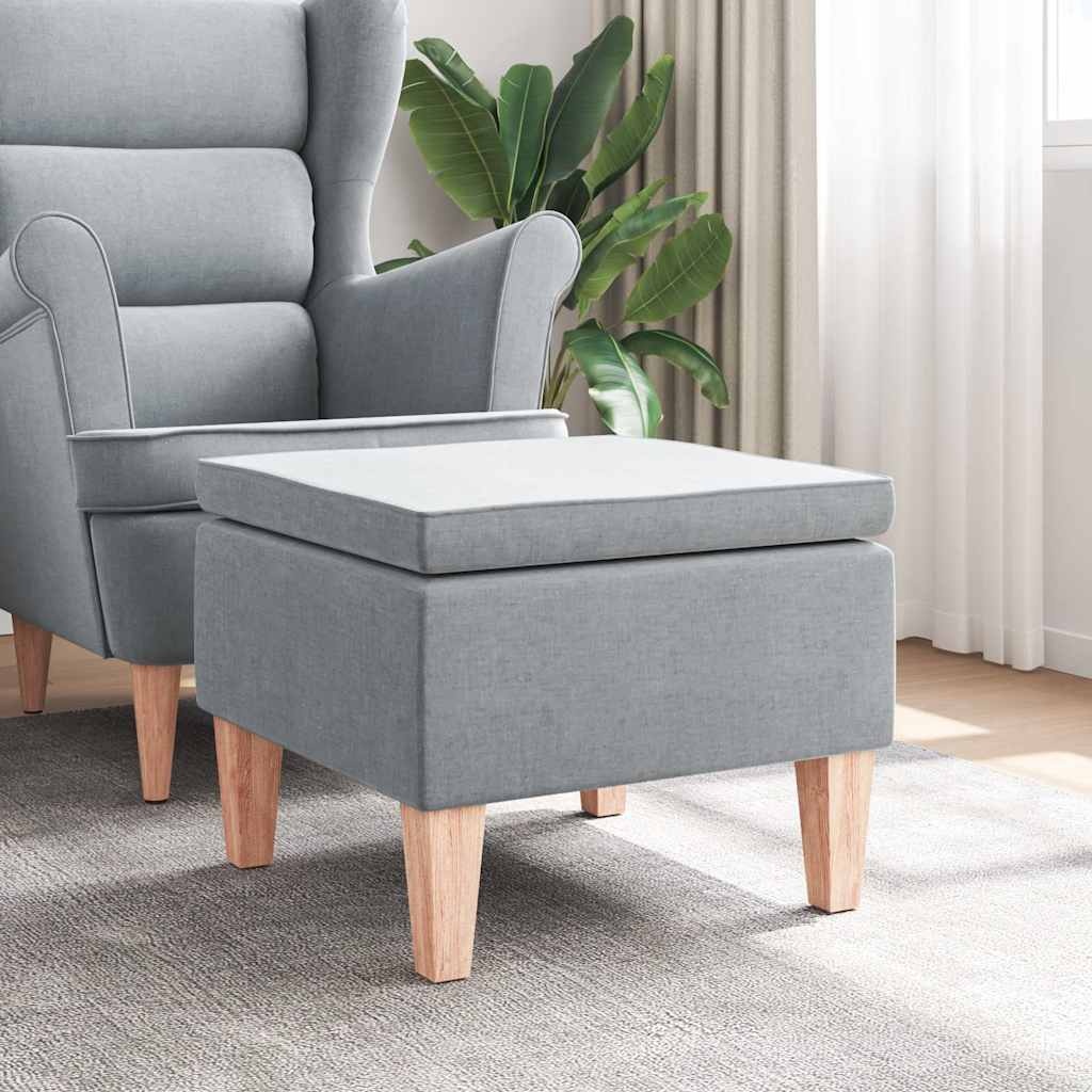 vidaXL Kruk Lichtgrijs Stoffen met Houten Poten - 60% Korting