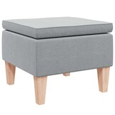 vidaXL Kruk Lichtgrijs Stoffen met Houten Poten - 60% Korting