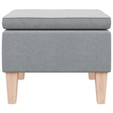 vidaXL Kruk Lichtgrijs Stoffen met Houten Poten - 60% Korting