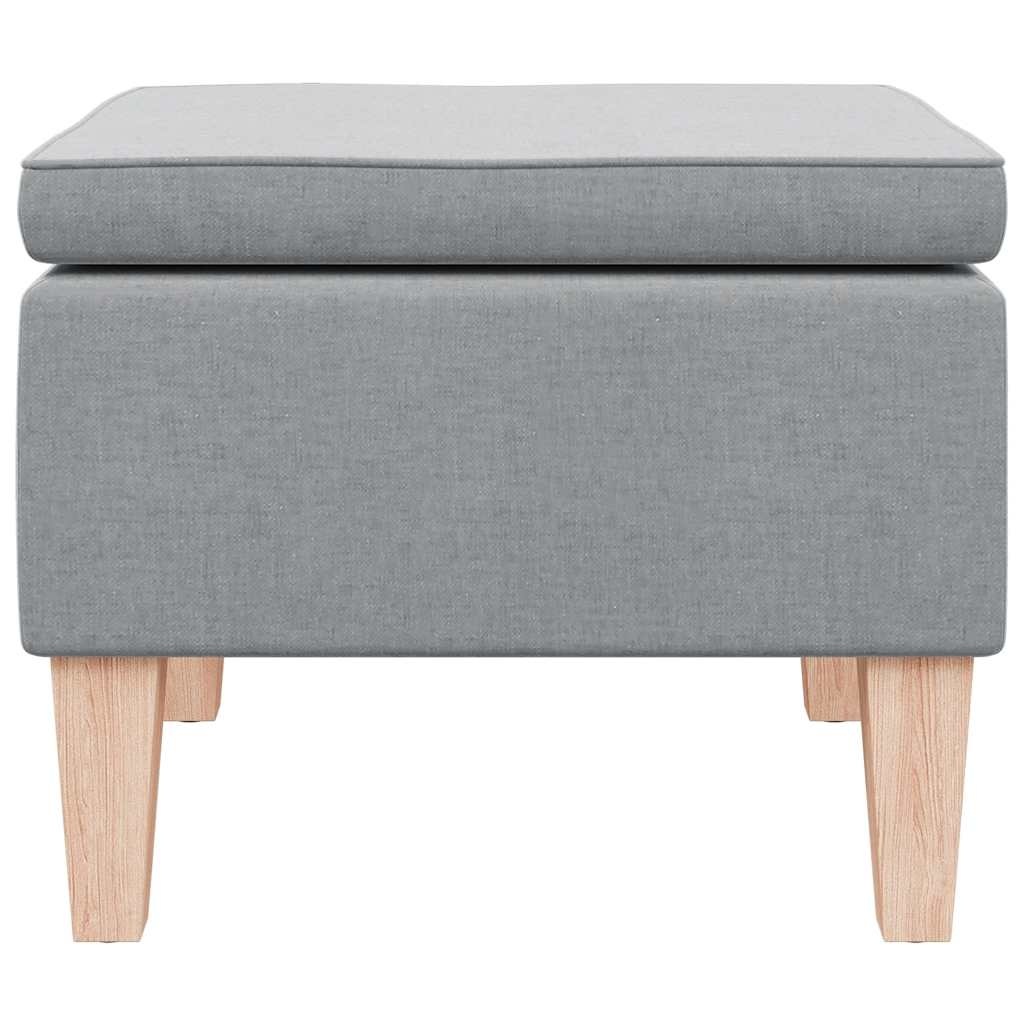 vidaXL Kruk Lichtgrijs Stoffen met Houten Poten - 60% Korting