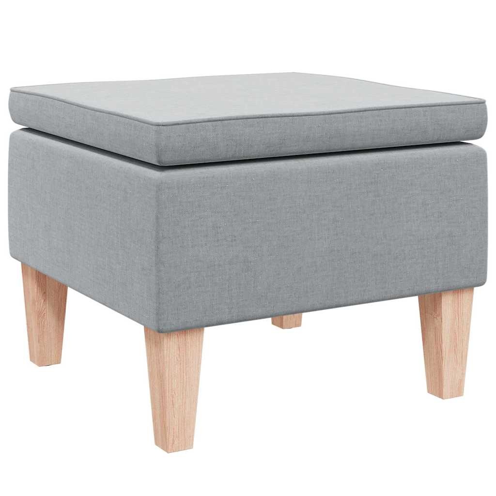vidaXL Kruk Lichtgrijs Stoffen met Houten Poten - 60% Korting