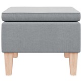 vidaXL Kruk Lichtgrijs Stoffen met Houten Poten - 60% Korting