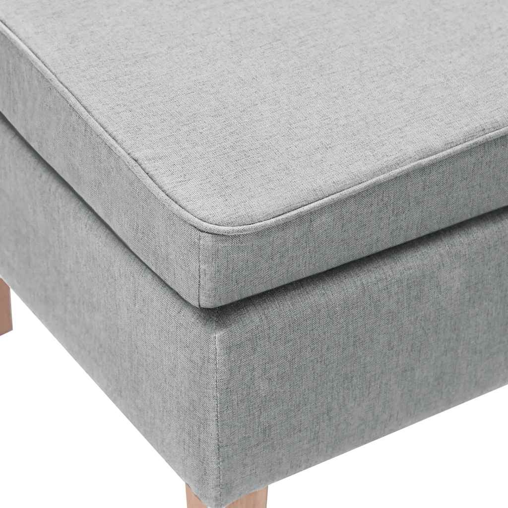 vidaXL Kruk Lichtgrijs Stoffen met Houten Poten - 60% Korting