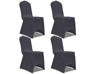 vidaXL Stoelhoes Stretch Antraciet (4 stuks) - 47% Korting!