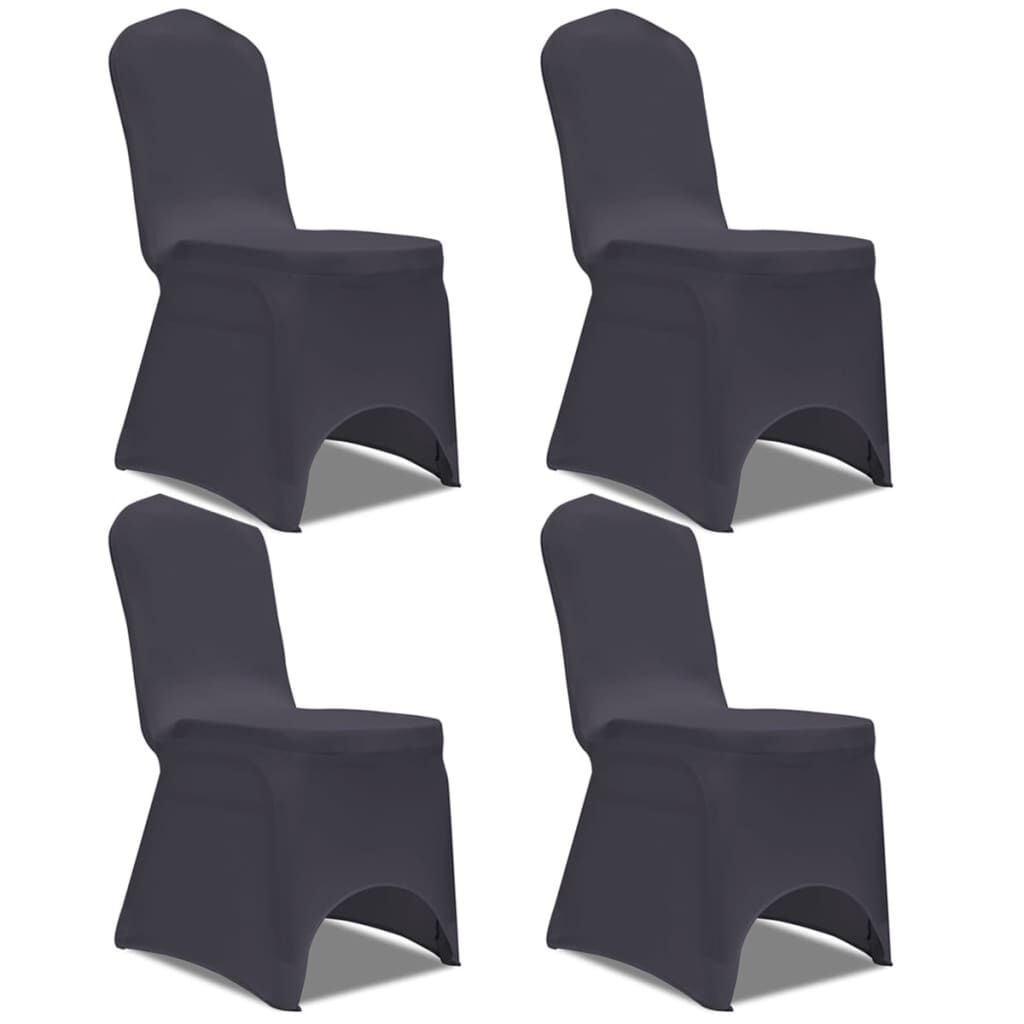 vidaXL Stoelhoes Stretch Antraciet (4 stuks) - 47% Korting!