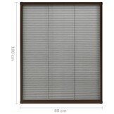vidaXL Plissé Raamhor 80x100cm Bruin - 65% Korting