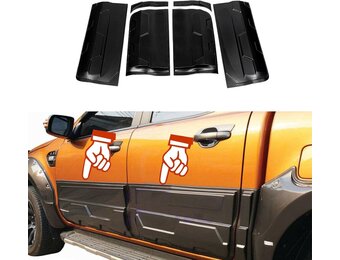 Ford Ranger Zijbeschermstrips - Matzwart - 58% Korting!