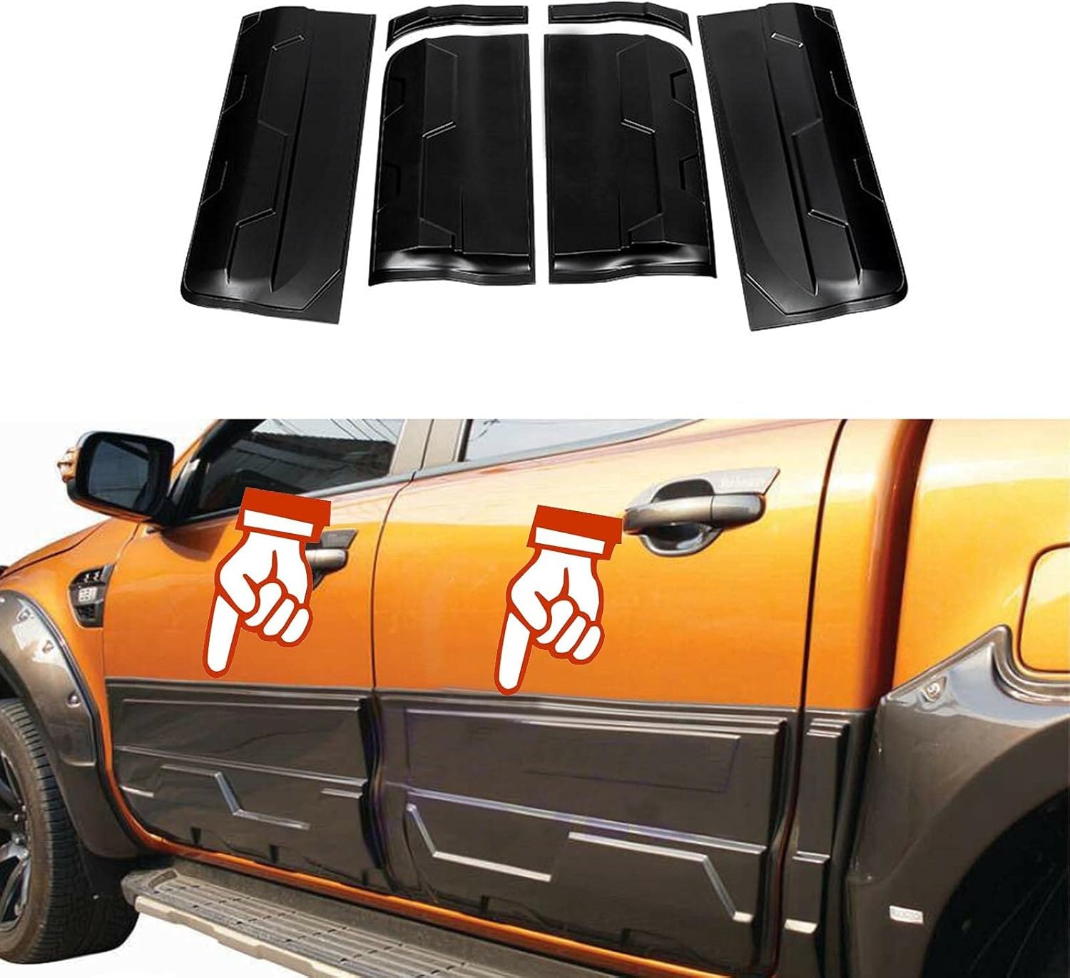 Ford Ranger Zijbeschermstrips - Matzwart - 58% Korting!