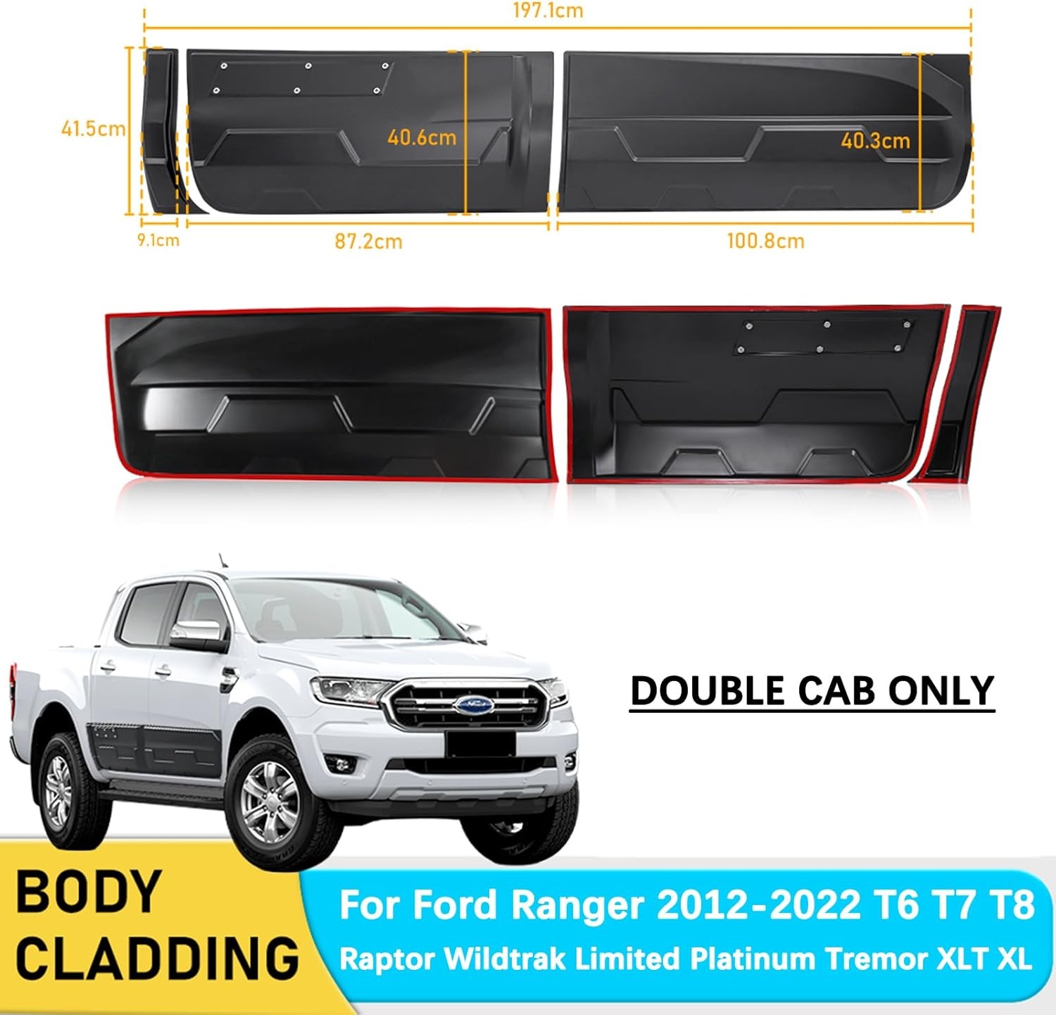 Ford Ranger Zijbeschermstrips - Matzwart - 58% Korting!