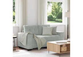 vidaXL Loveseat Bank Lichtgrijs Fluweel - 47% Korting