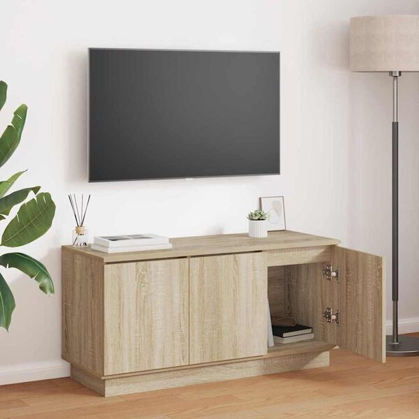 TV-meubel met LED Sonoma Eiken 75% Korting