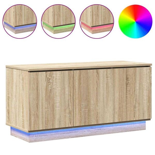 TV-meubel met LED Sonoma Eiken 75% Korting