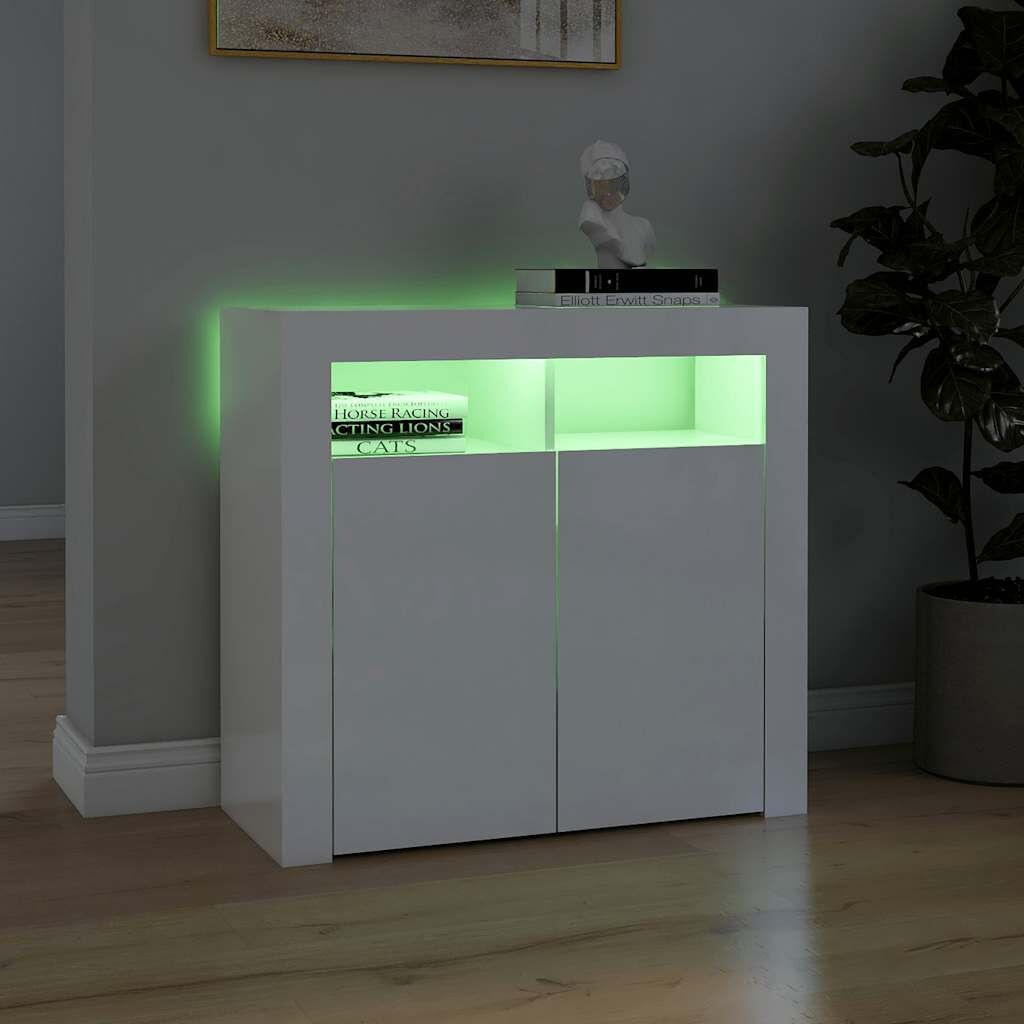 vidaXL Dressoir LED Hoogglans Wit - 52% Korting!