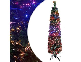 Smal Glasvezel Kerstboom 180cm met Kleurverandering - 60% Korting