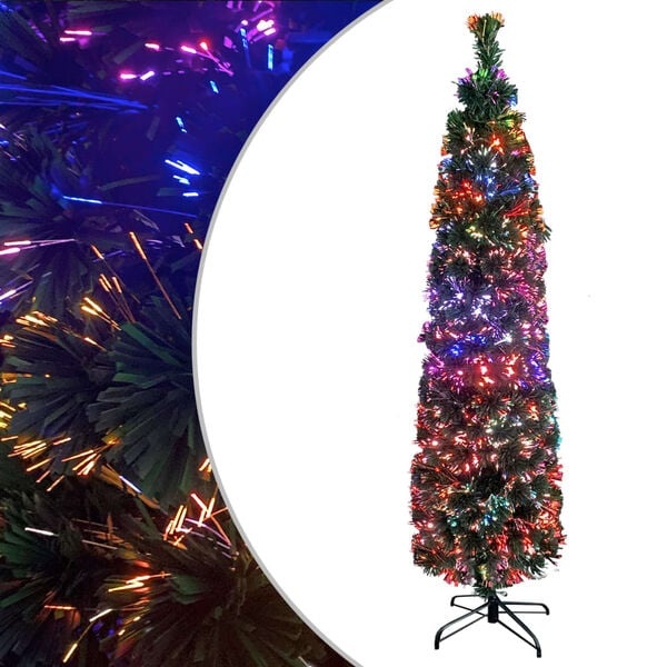 Smal Glasvezel Kerstboom 180cm met Kleurverandering - 60% Korting