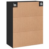 Zwarte Wandkast met 3 Vakken - 60% Korting!