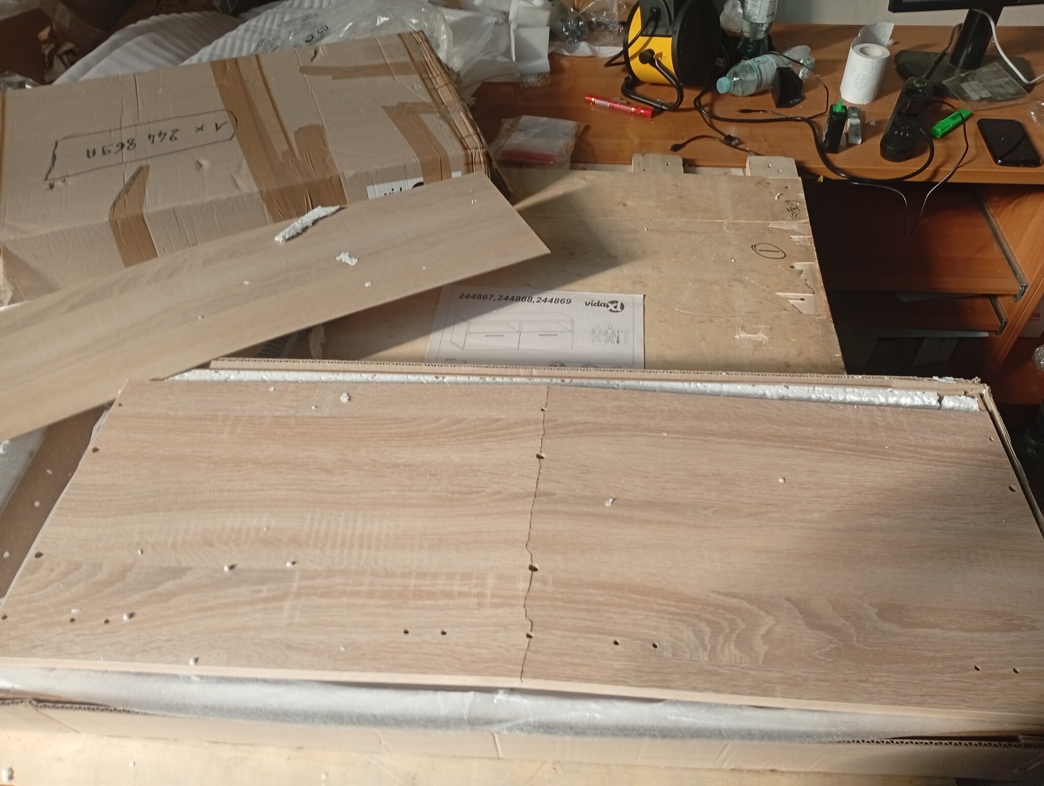 VidaXL TV-meubel 95x35x36 cm Eiken/Wit - 75% Korting!