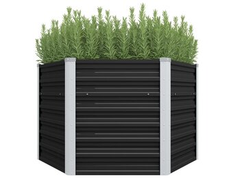 Plantenbak verhoogd 129x129x77cm Staal Antraciet - 34% Korting!