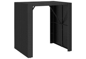 Bartafel Poly Rattan met Glas 105x80x110 cm - 61% Korting!